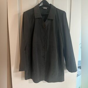 Harve Benard Olive Green  Button-Up Trench Coat